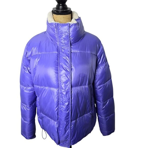 Koolaburra by UGG Sherpa-trim Puffer Jacket Periwinkle Purple - Picture 1 of 14